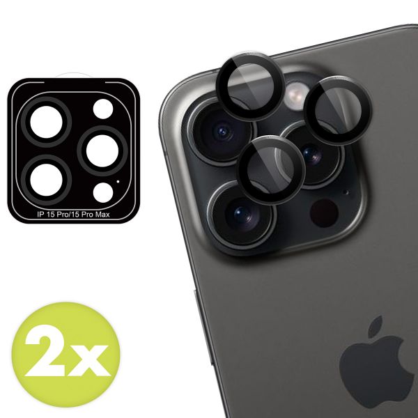 imoshion 2er-Pack Objektivschutz für Kamera für das Apple iPhone 15 Pro / 15 Pro Max - Black Titanium