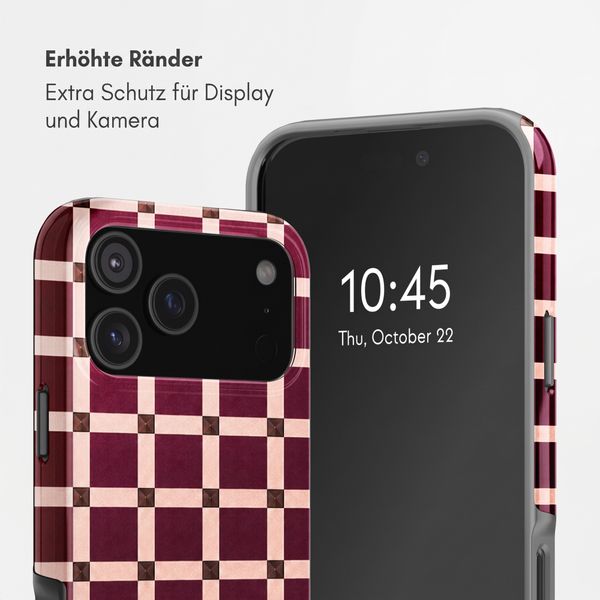 Selencia Vivid Back Cover Apple iPhone 18 Pro / 17 Pro - Check This Burgundy