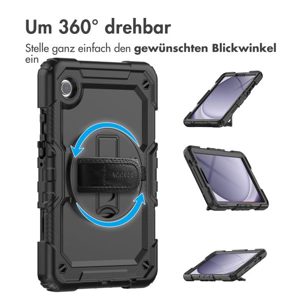 Accezz Robustes Back Cover mit Schultergurt Samsung Galaxy Tab A9 8.7 Zoll - Schwarz