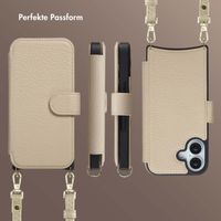 Selencia Riva Bookcase mit MagSafe und Handgelenkband Apple iPhone 17 - Beige