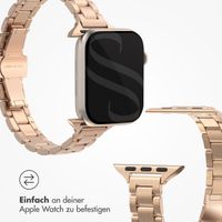 Selencia Slim Stahlgliederarmband für die Apple Watch Series 1 bis 9 / SE (38/40/41 mm) | Series 10 (42 mm) - Roségold