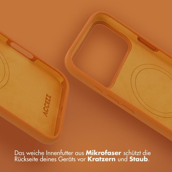 Accezz Liquid Silikoncase mit MagSafe Apple iPhone 17 Pro - Sunset Daisy