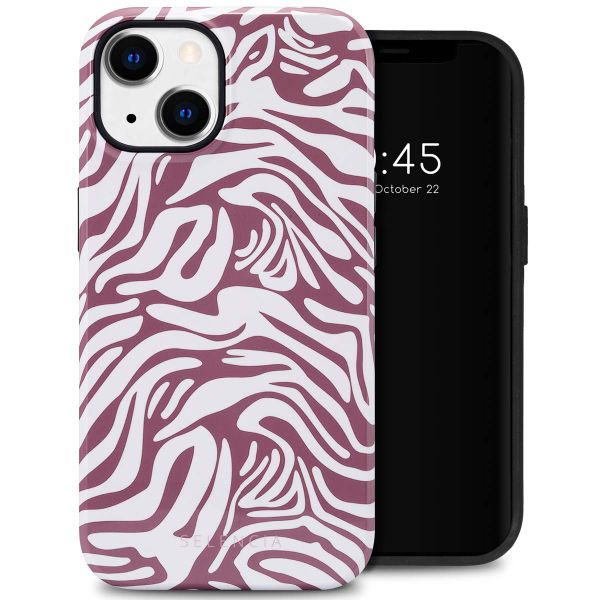 Selencia Vivid Tough Back Cover für das iPhone 14 - Trippy Swirl Dark Rose