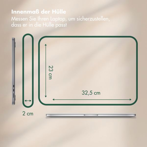 Selencia Cord Laptop Hülle 13-14 Zoll - Laptop Sleeve - Sage Green