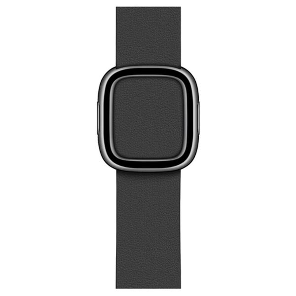 Apple Leather Band Modern Buckle für die Apple Watch Series 1 bis 9 / SE (38/40/41 mm) | Series 10 (42 mm) - Größe M - Schwarz