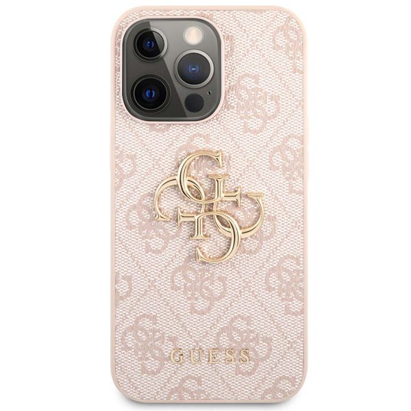 Guess 4G Metal Logo Back Cover für das iPhone 13 Pro - Rosa / Gold