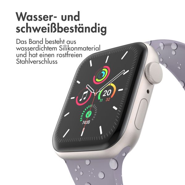 imoshion Silikon-Armband⁺ für  Apple Watch Series 1 t/m 11 / SE / Ultra (44/45/46/49 mm) - Größe M/L - Lavender