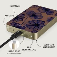 Burga Magnetische Powerbank 5.000 mAh - Geeignet für MagSafe und Qi2 - Velvet Night / Gold