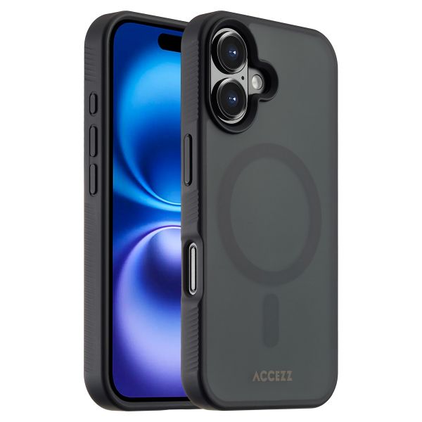 Accezz Rugged Frosted Back Cover mit MagSafe iPhone 16 - Schwarz