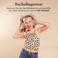 imoshion Special Edition - Kabellose Kinderkopfhörer mit Leopardenmuster LED Light Cat Ear - Dezibelbegrenzer - Mit AUX-kabel - Leopard