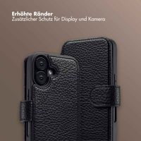 Selencia Riva Bookcase mit MagSafe und Handgelenkband Apple iPhone 16 - Schwarz