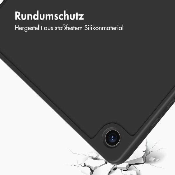 Accezz Smarte Klapphülle aus Silikon für das Samsung Galaxy Tab A9 8.7 Zoll - Schwarz