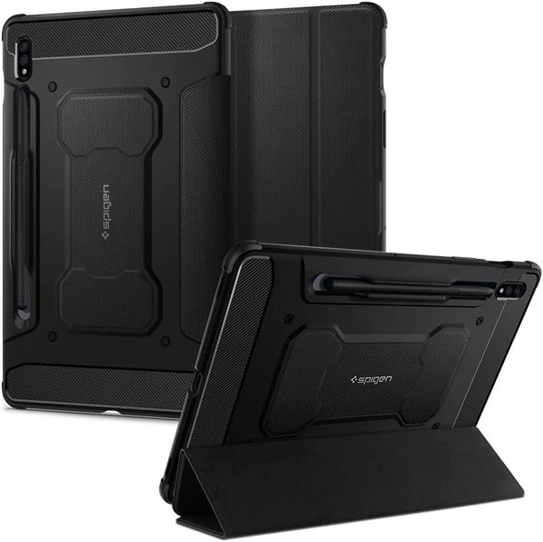 Spigen Rugged Armor Pro Klapphülle für das Samsung Galaxy Tab S8 / S7 - Schwarz