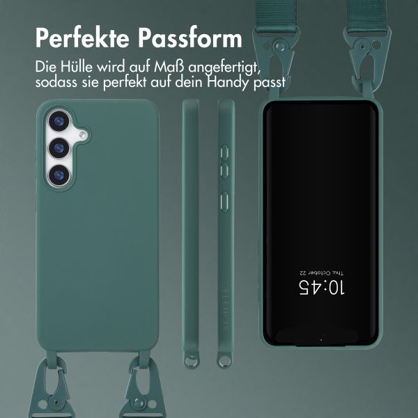 Selencia SilikonHülle mit abnehmbarem Band Samsung Galaxy S25 Plus - Dunkelgrün