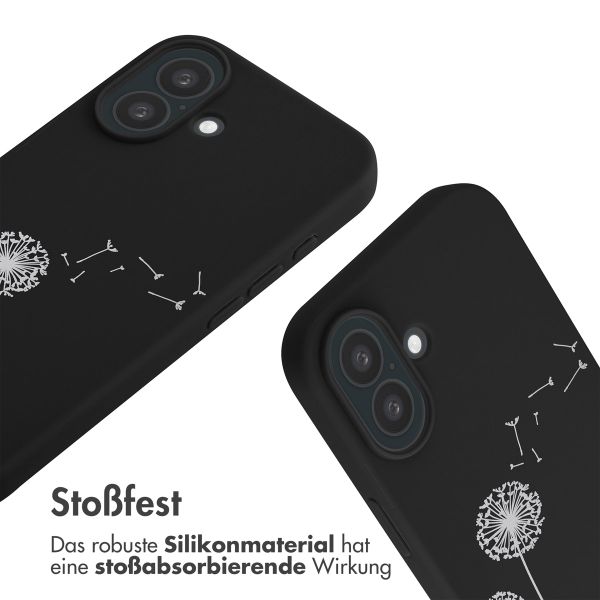 imoshion Silikonhülle design mit Band für das Apple iPhone 16 - Dandelion Black