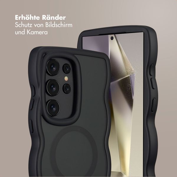 Selencia Wavy Backcover mit MagSafe Samsung Galaxy S24 Ultra - Schwarz