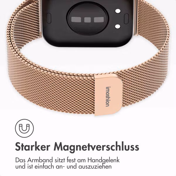 imoshion Magnetisches Milanaise Armband für das  Huawei Watch Fit 3 - Rose Gold