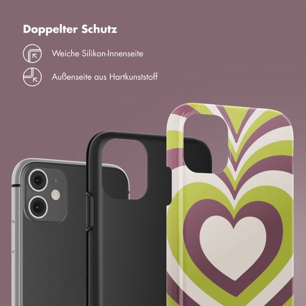 Selencia Vivid Back Cover Apple iPhone 11 - Double Hearts Plum Fern