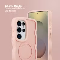 Selencia Wavy Backcover mit MagSafe Samsung Galaxy S25 Ultra - Soft Pink