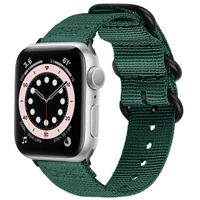 imoshion Robustes Nylonarmband für das  Apple Watch Series 1 - 9 / SE (38/40/41 mm) | Series 10 / 11 (42 mm) - Dunkelgrün