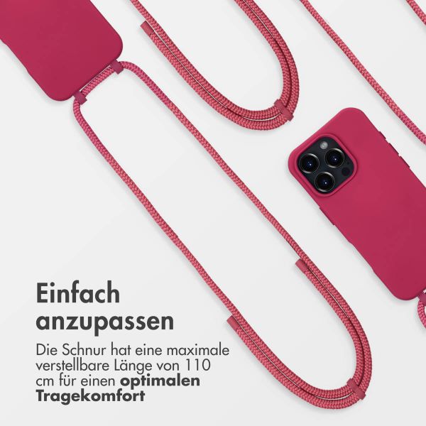 imoshion Color Backcover mit abnehmbarem Handykette und MagSafe Apple iPhone 16 Pro - Raspberry