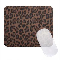 Selencia Sabi Kunstleder-Mauspad mit Leopardenmuster - 20 x 24 cm - Mocha Brown