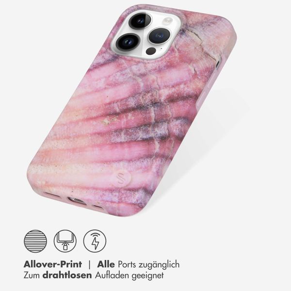 Selencia Aurora Fashion Back Case für das iPhone 14 Pro - ﻿Strapazierfähige Hülle - 100 % recycelt - Ocean Shell Purple