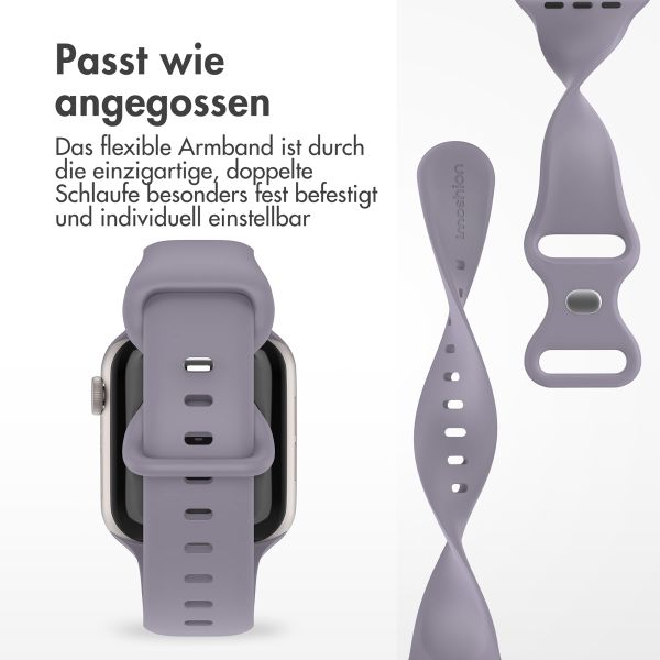 imoshion Silikon-Armband⁺ für  Apple Watch Series 1 t/m 11 / SE / Ultra (44/45/46/49 mm) - Größe M/L - Lavender