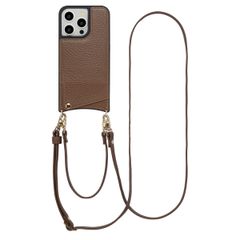 Selencia Nova HandyHülle mit Kordel und Kartenhalter Apple iPhone 14 Pro - Mocha Brown