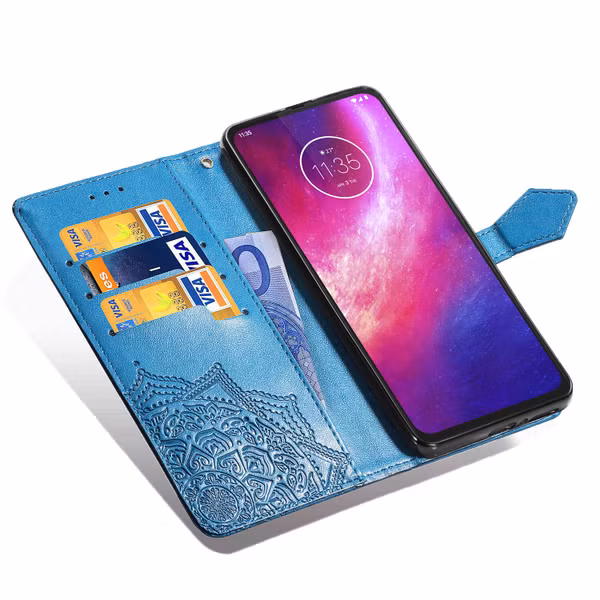 Mandala Klapphülle Türkis Motorola One Hyper