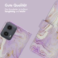 imoshion Design Klapphülle für das Motorola Moto G34 - Purple Marble