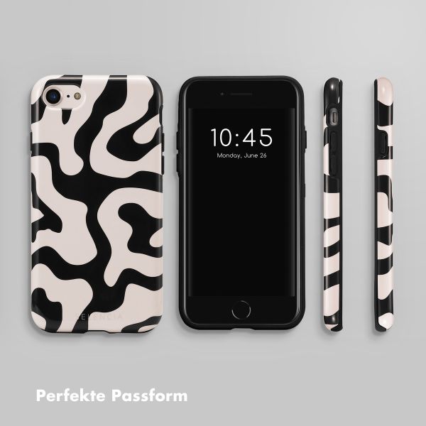 Selencia Vivid Back Cover iPhone SE (2022 / 2020) / 8 / 7 / 6(s) - Art Wave Black