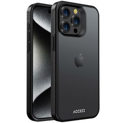 Accezz Rugged Frosted Back Cover Apple iPhone 15 Pro Max - Schwarz