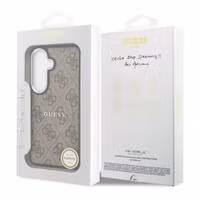 Guess 4G Leather Back Cover mit MagSafe Samsung Galaxy S26 - Gold Edge - Brown