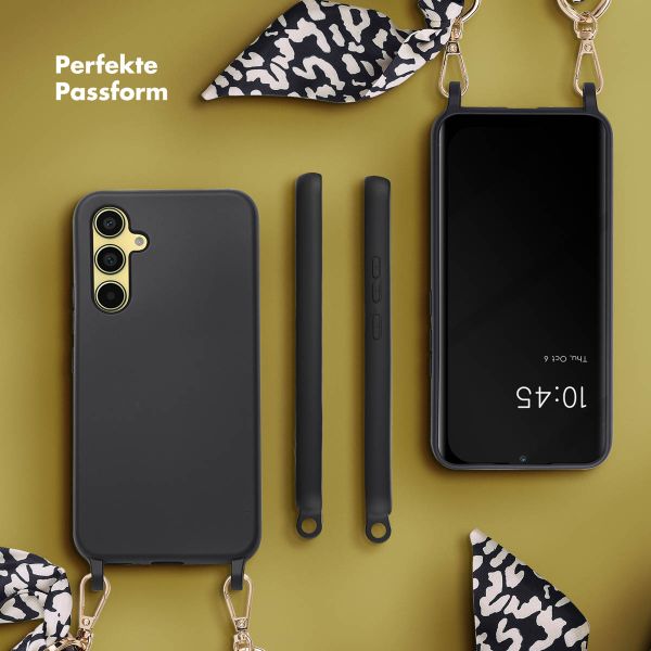 Selencia Back Cover mit luxuriöser Handschlaufe für das Samsung Galaxy A54 (5G) - Schwarz