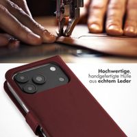 Selencia Echtleder Klapphülle Apple iPhone 18 Pro / 17 Pro - Burgundy