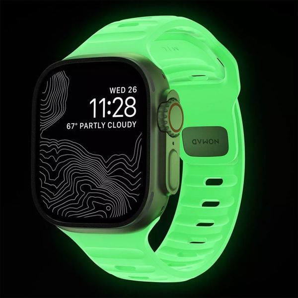 Nomad Sport Armband FKM für das  Apple Watch Series 1 t/m 11 / SE / Ultra (44/45/46/49 mm) - Glow Green