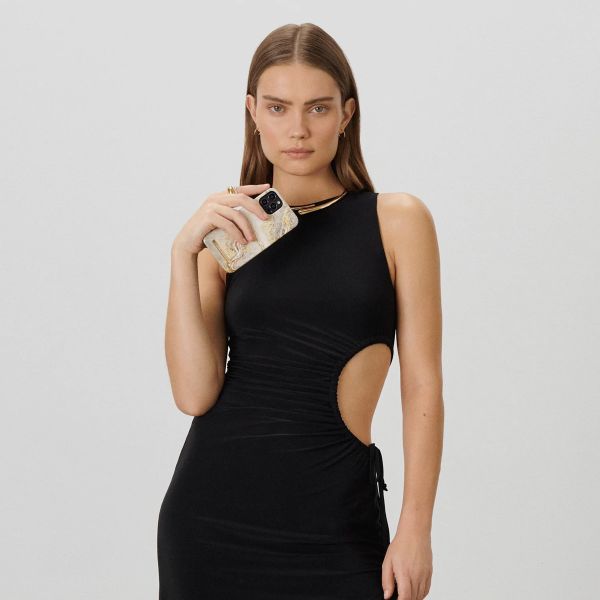 iDeal of Sweden Fashion Back Case für das Apple iPhone 13 Pro Max - Sparkle Greige Marble