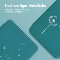 imoshion Design Slim Hard Case Sleepcover mit Stand für das Kobo Libra Colour / Tolino Vision Color - Green Dandelion