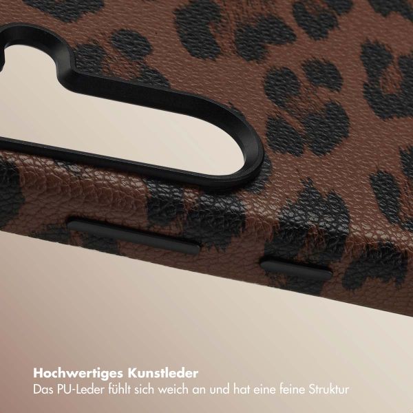 Selencia Sabi Backcover Leopardenmuster mit MagSafe Samsung Galaxy S25 - Mocha Brown