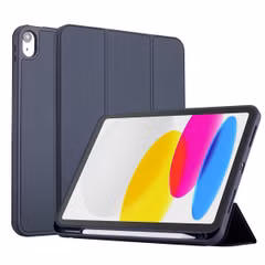 Accezz Smarte Klapphülle aus Silikon Apple iPad 11 (2025) 11 Zoll A16 / iPad 10 (2022) 10.9 Zoll - Dunkelblau