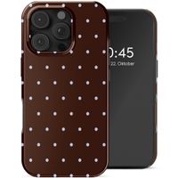 Selencia Vivid Back Cover Apple iPhone 16 Pro - Happy Dots Chocolate