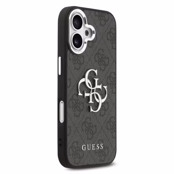 Guess 4G Metal Logo Back Cover Apple iPhone 17 - Silver Edge - Black