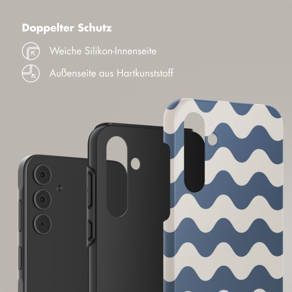 Selencia Vivid Back Cover Samsung Galaxy A55 - Wave Vibes Classic Blue
