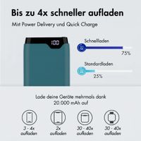 imoshion Powerbank - 20.000 mAh - Schnelles Aufladen und Power Delivery - Petrol Green