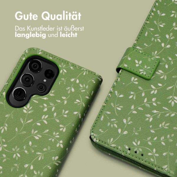 imoshion Design Klapphülle für das Samsung Galaxy S24 Ultra - Green Flowers