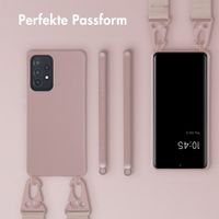 Selencia Silikonhülle mit abnehmbarem Band für das Samsung Galaxy A53 - Sand Pink