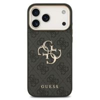 Guess 4G Metal Logo Back Cover Apple iPhone 17 Pro Max - Gold Edge - Black
