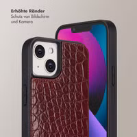 Selencia Nova Croco HandyHülle mit Kordel und Kartenhalter Apple iPhone 14 / 13 - Burgundy