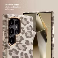 Selencia Sabi Backcover Leopardenmuster mit MagSafe Samsung Galaxy S24 Ultra - Soft Ivory